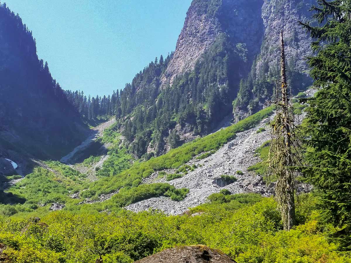 Hiking in Canada through Hanes Valley in North Shore region British Columbia