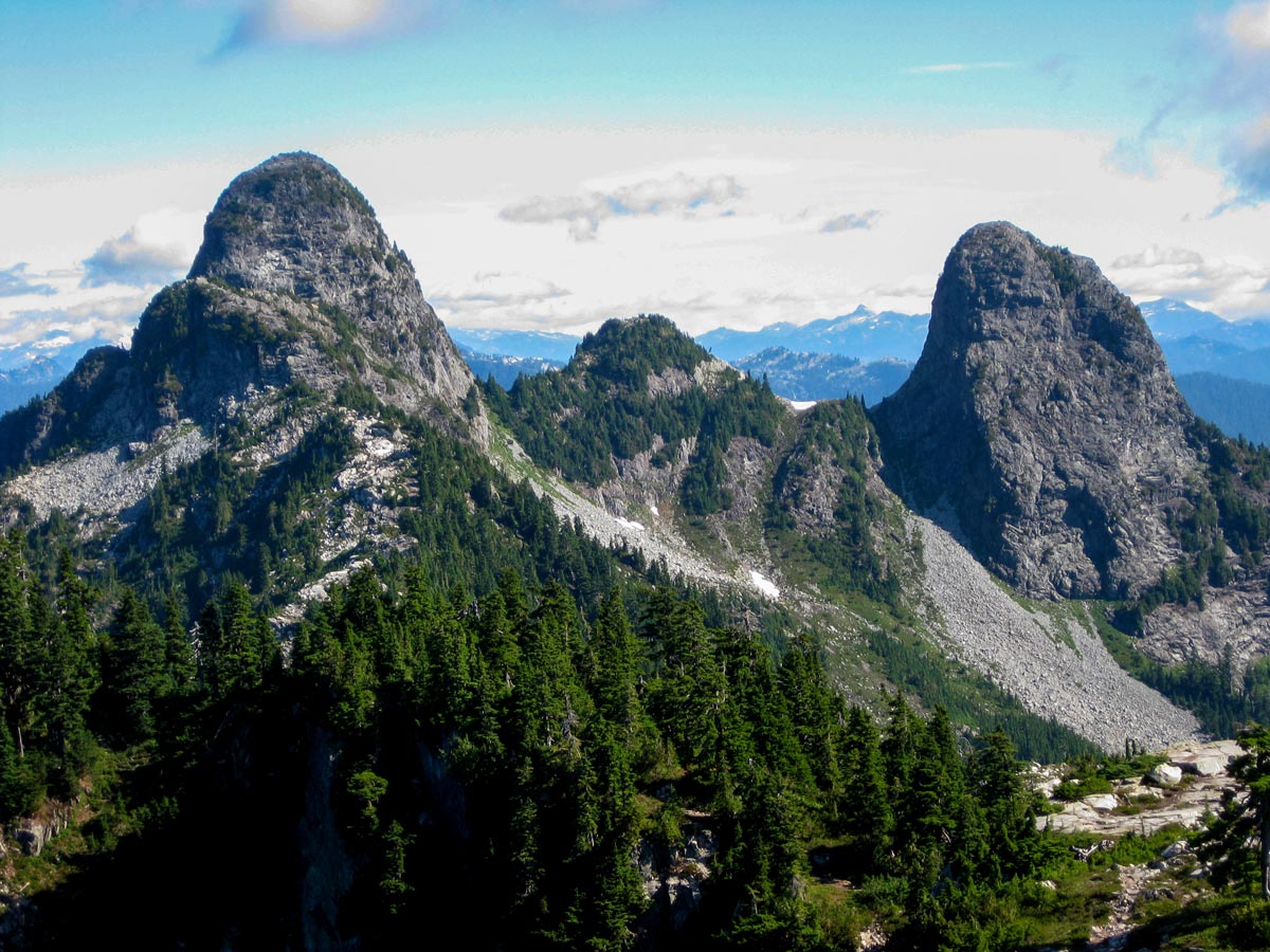 west coast mountains viewed from Howe Sound Crest Trail in North Shore region