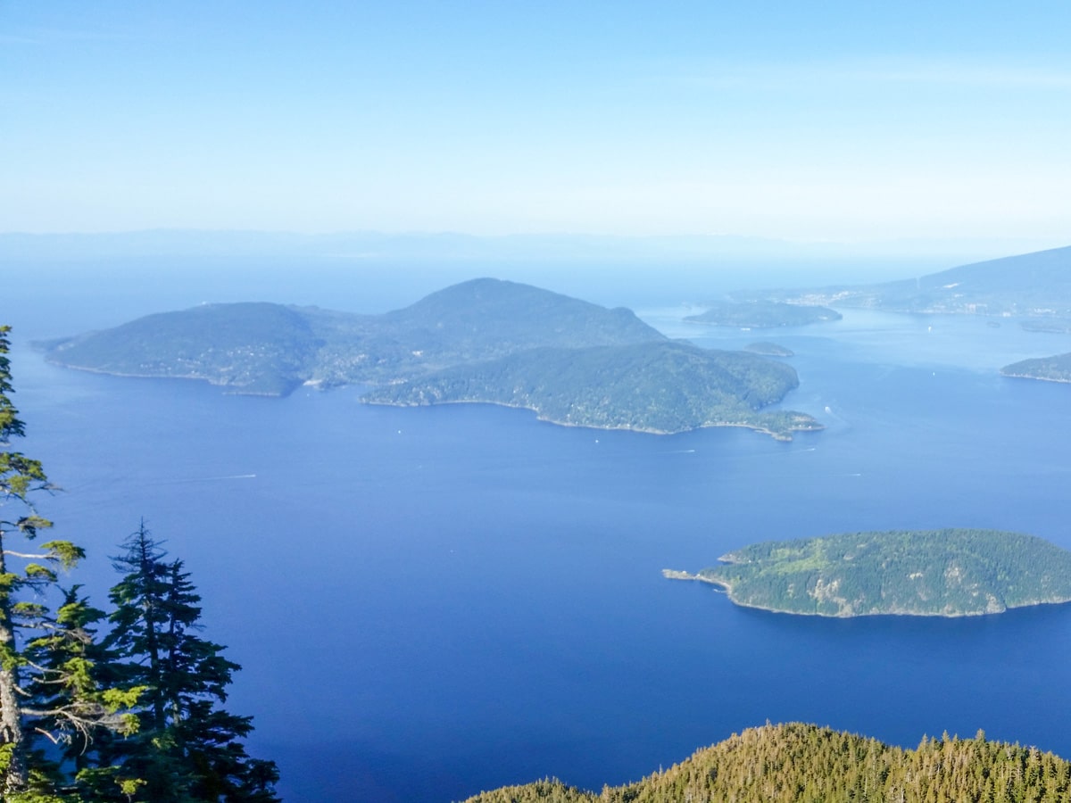 Pacific Ocean from St Marks Summit hiking trail in North Shore area