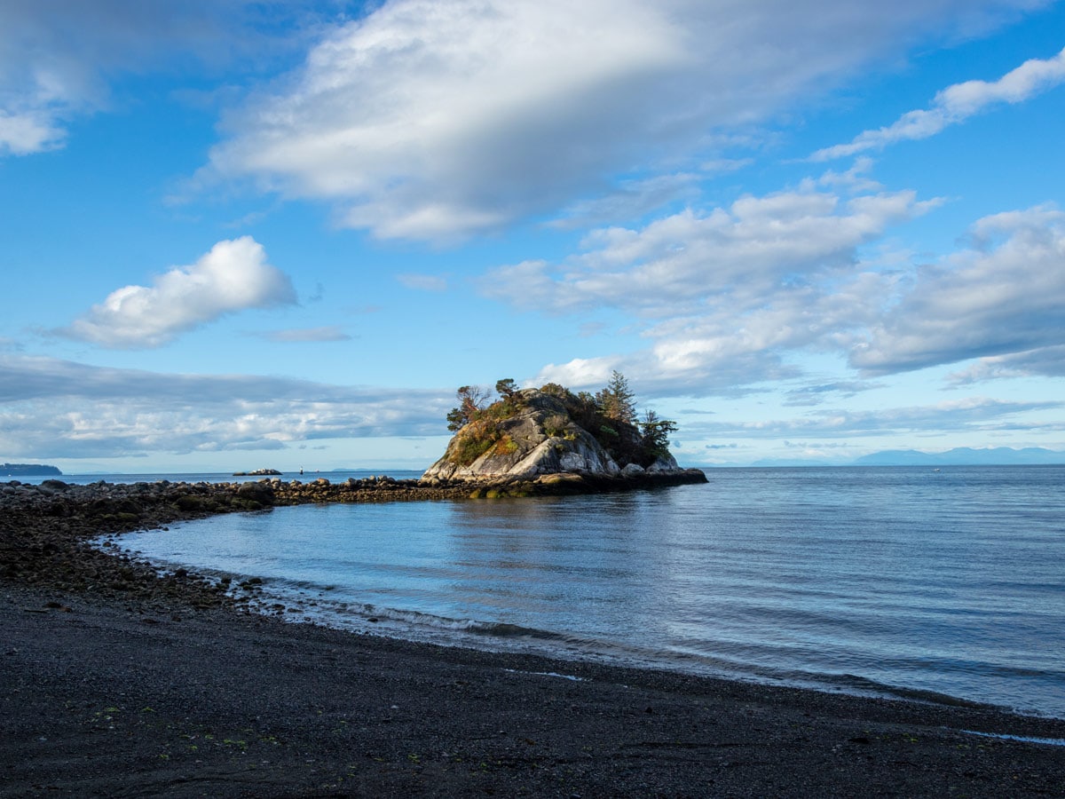 Low tide at Whytecliff Park beach in North Shores region of BC coast