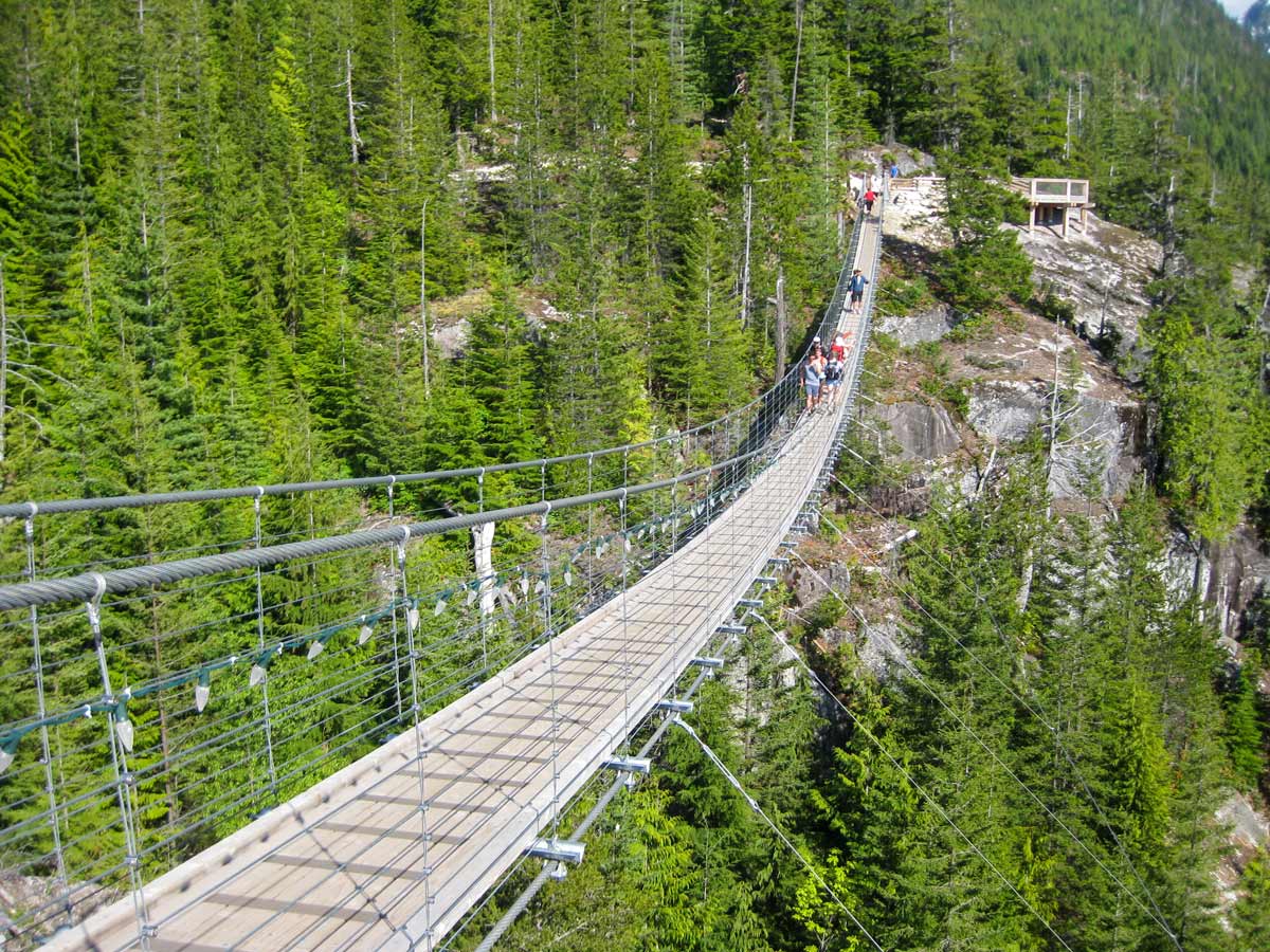 Suspension Bridge at the top of Sea to Sky Goldola and trail Squamish