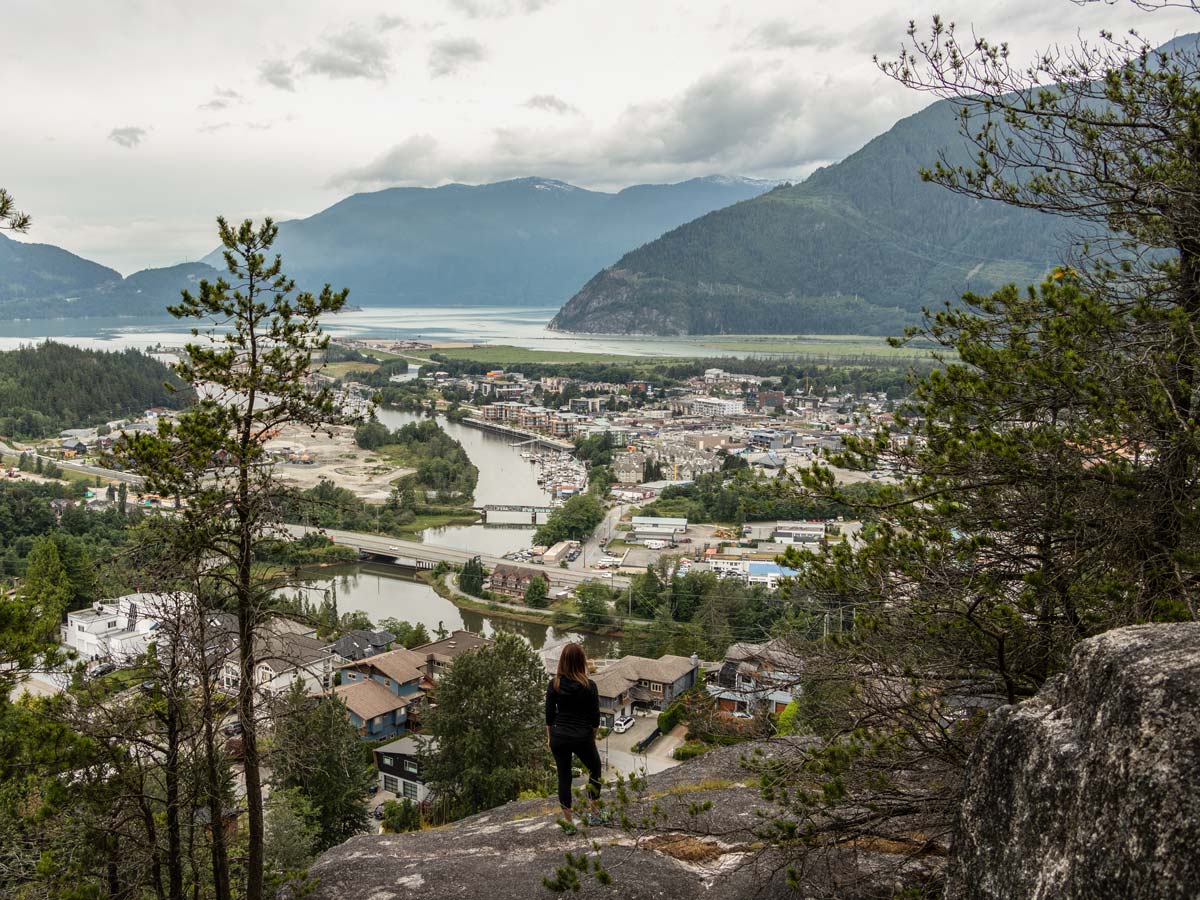 Overlooking a residential area below the Viewpoint Trail in Squamish BC