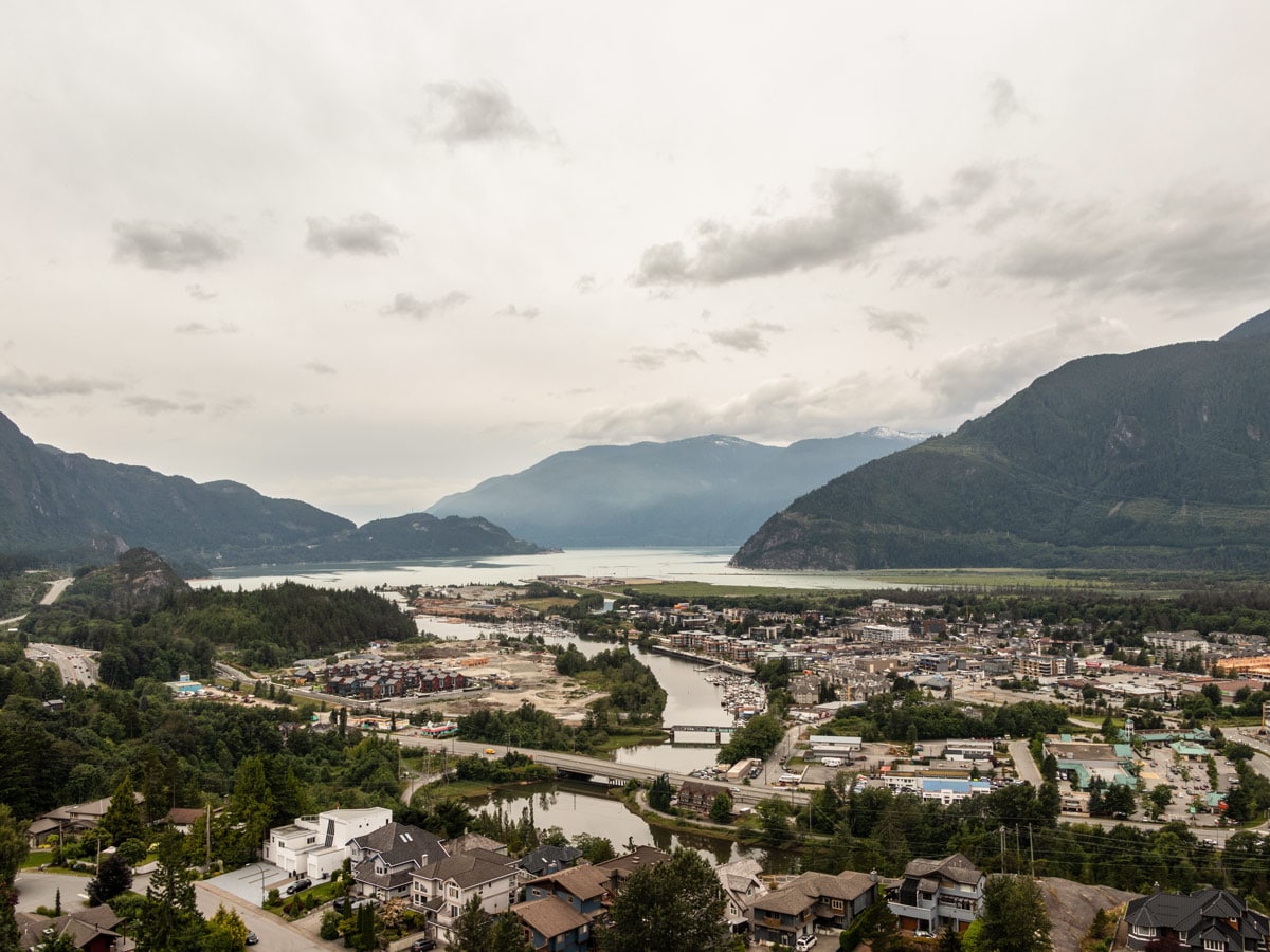Beautiful Squamish British Columbia city and hiking
