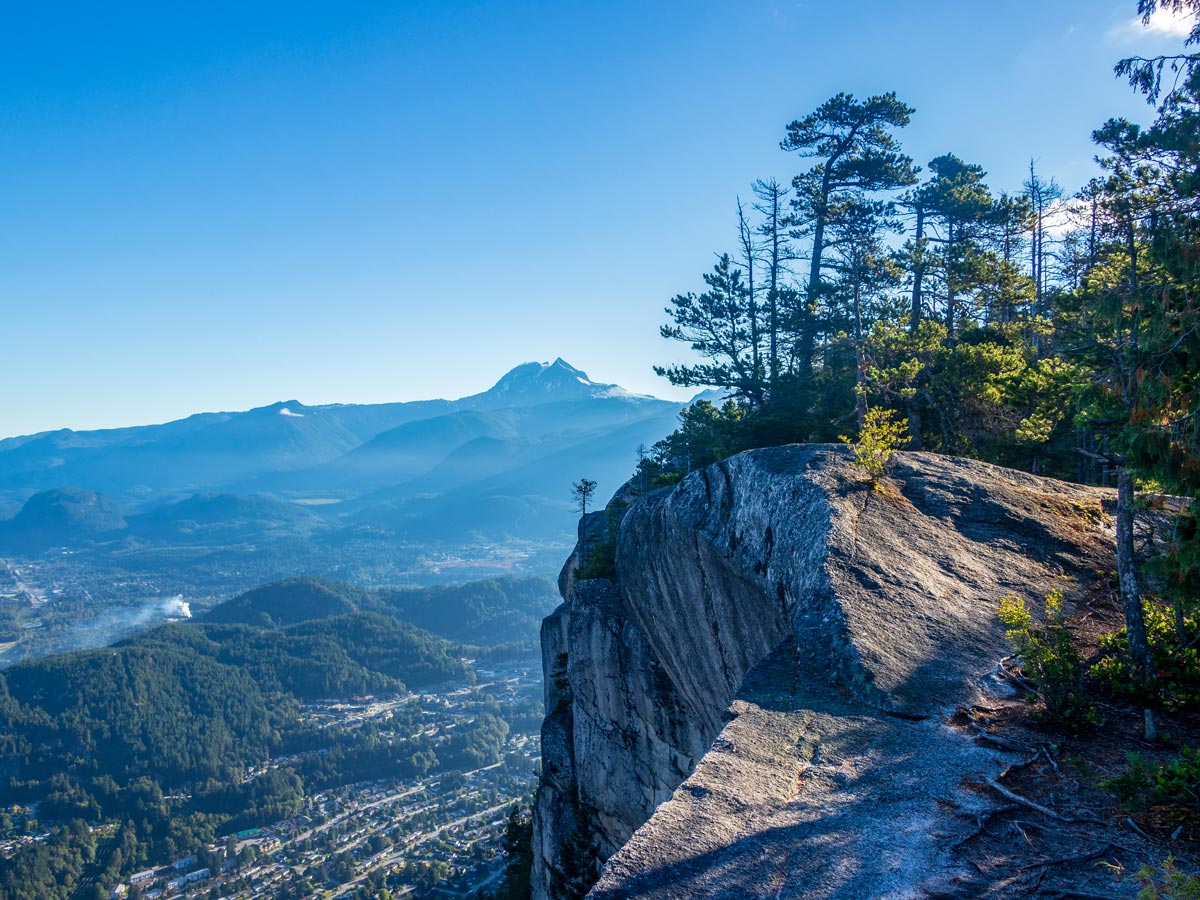 A cliff near Peak 2 hiking up The Chief near Squamish