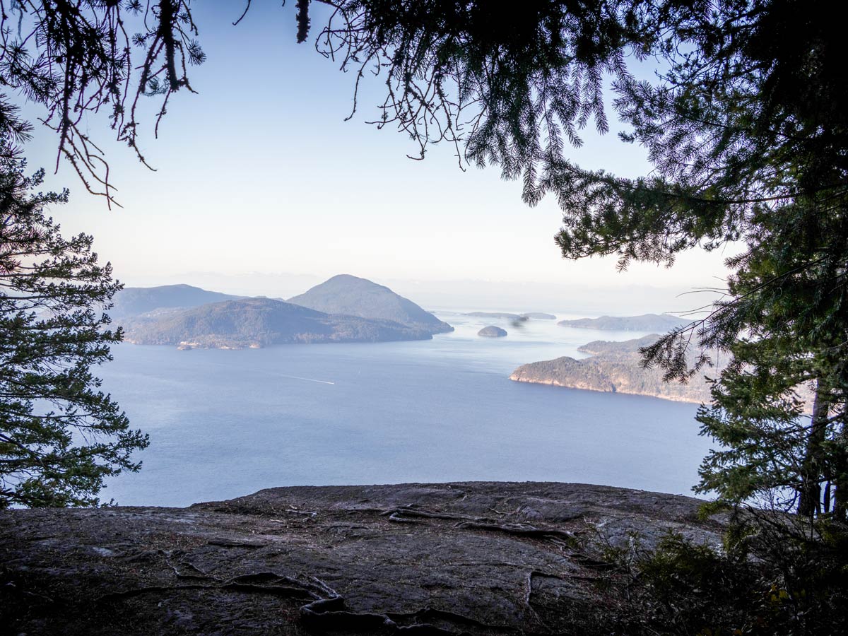 Approaching the lookout along Tunnel Bluffs hiking trail near Squamish BC