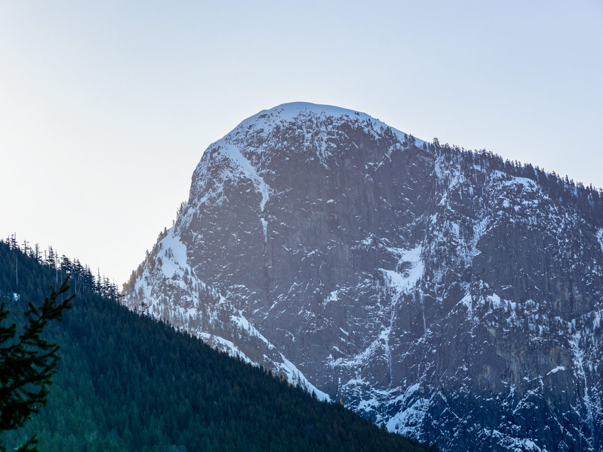 Mount Harvey seen along Tunnel Bluffs hiking trail near Squamish BC