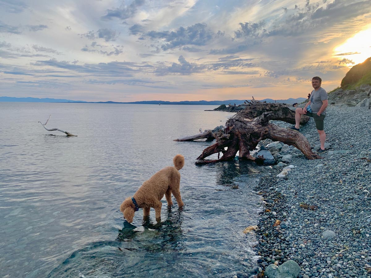 Testing the waters by Ogden Point and Dallas Road hiking near Victoria