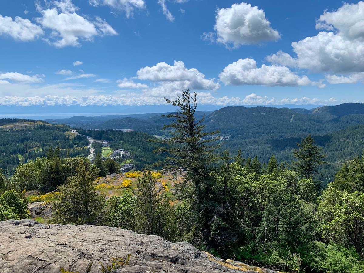 View from beautiful Mount Finlayson hike near Victoria BC
