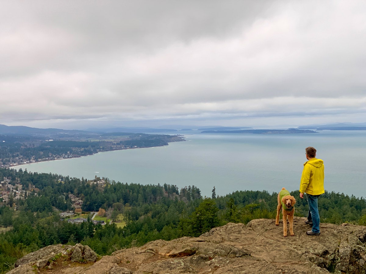 Beautiful views of Vancouver Island and the ocean from Mount Doug near Victoria