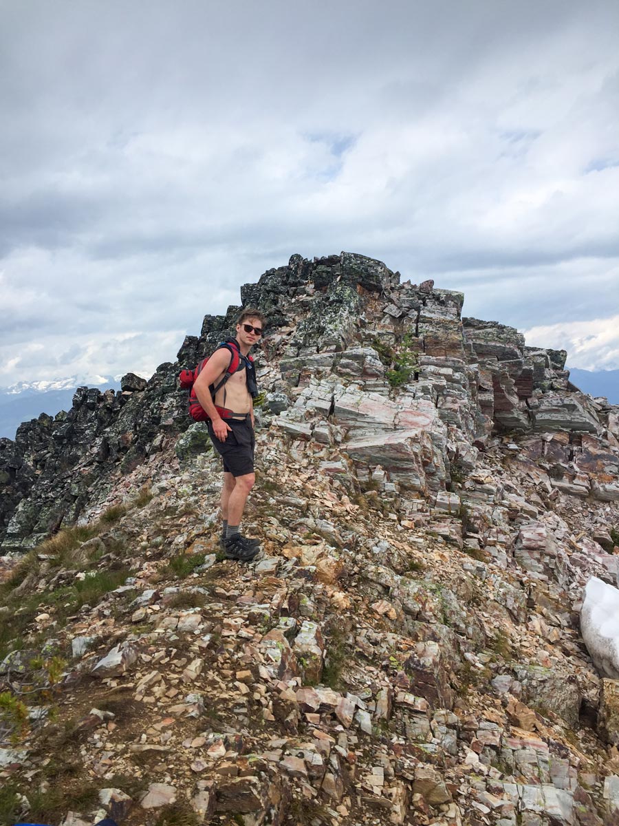 Top of Mt Crawford on Plaid Lake and Mount Crawford hike in West Kootenays