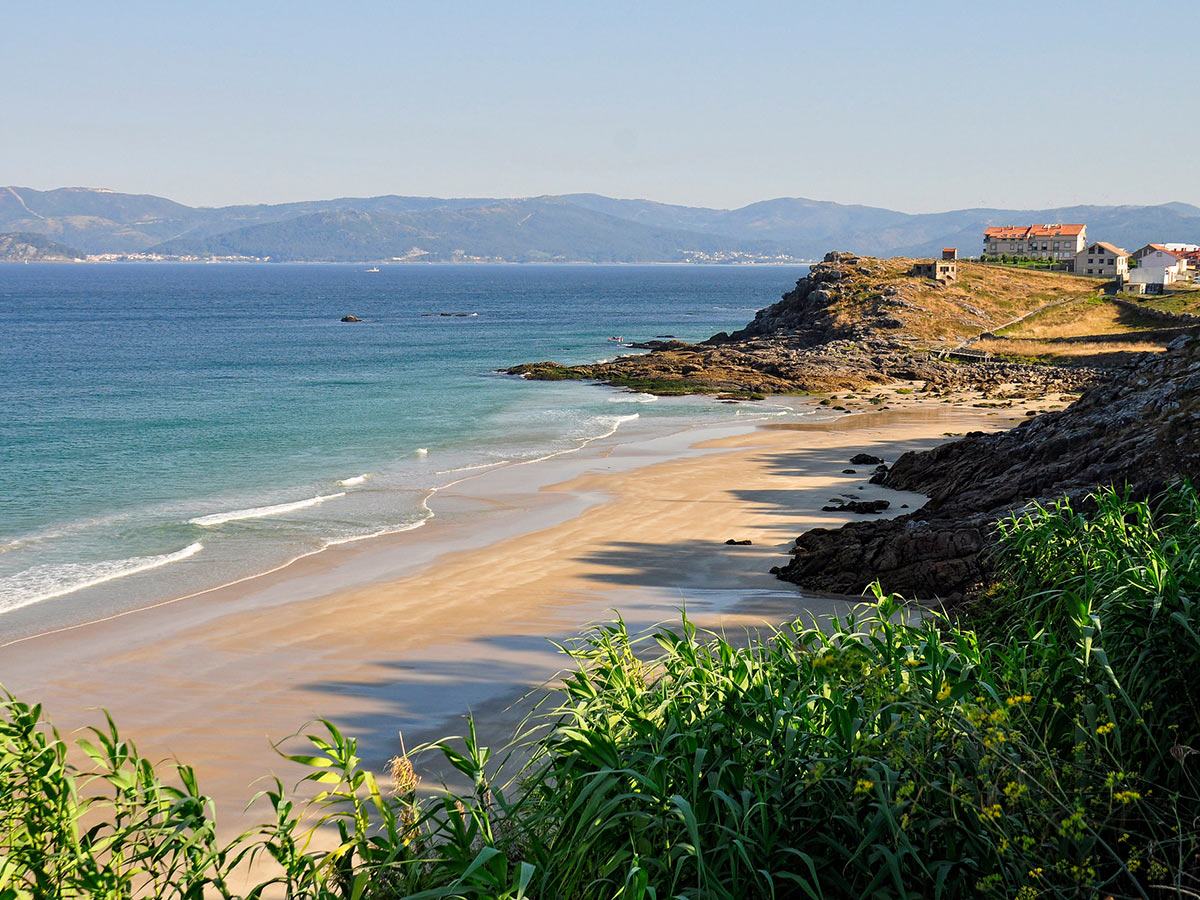 Beautiful coast on Camino Ingles (English Way), in Northern Spain