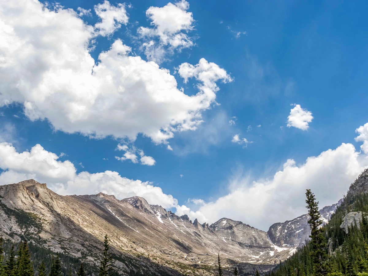 U shaped valley near Mills Lake on one of the best hikes in Rocky Mountain National Park