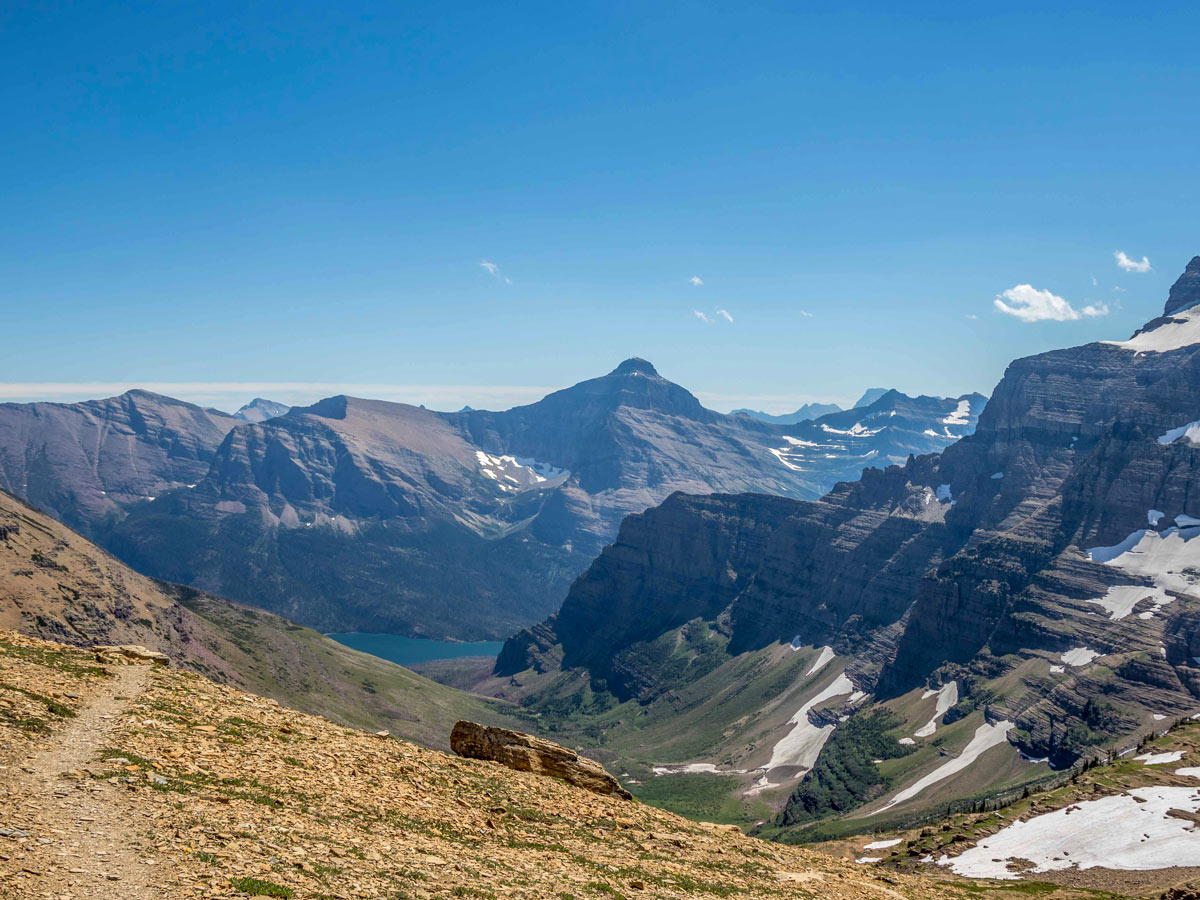 Siyeh Pass trail leading through Glacier National Park