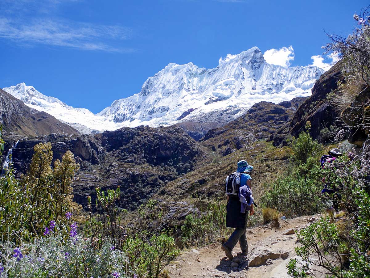 Hiker enjoys mountain trail to Lake 69