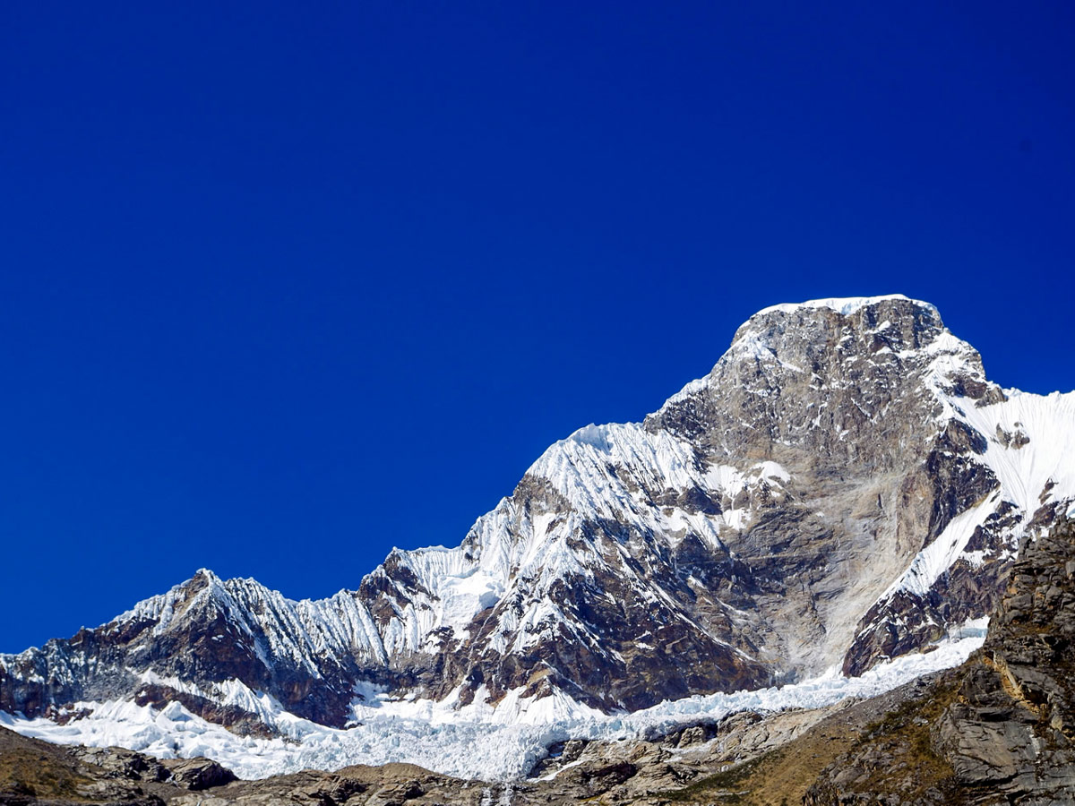 Beautiful mountains near Lake 69 in Huaraz