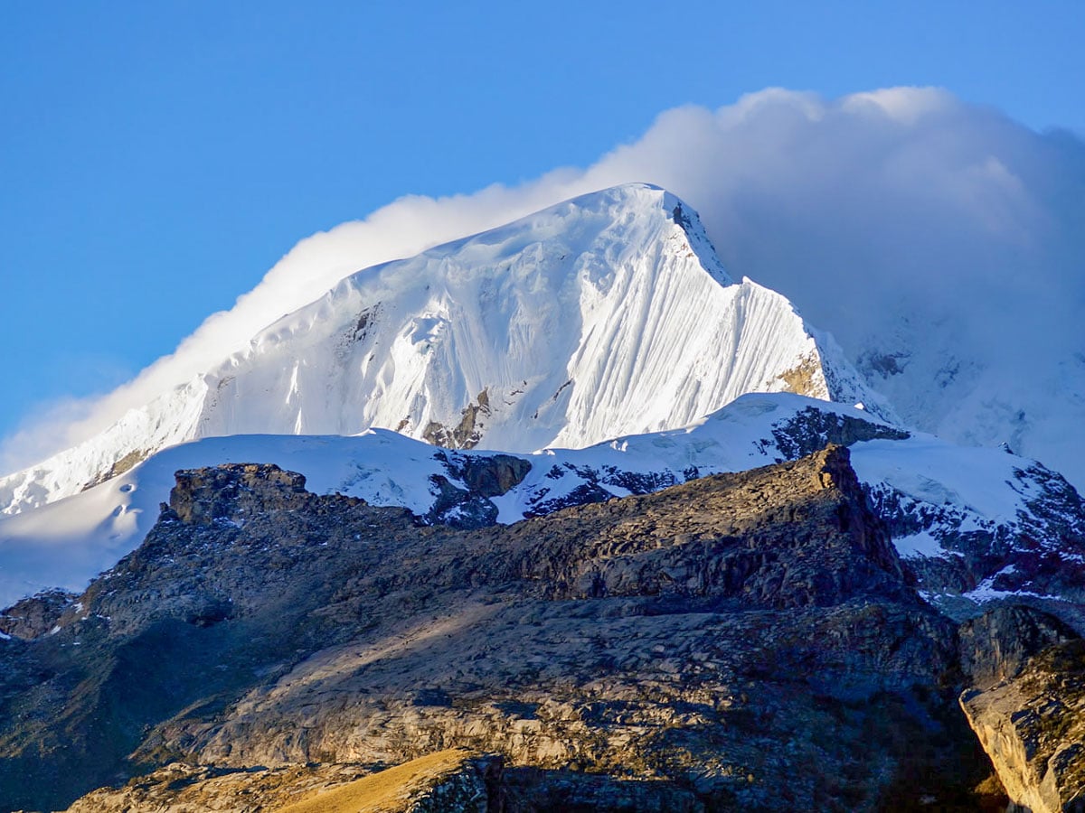 Frozen mountain peaks in Huaraz