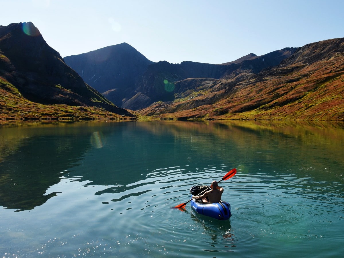 Paddling near Chugach State Park in Anchorage