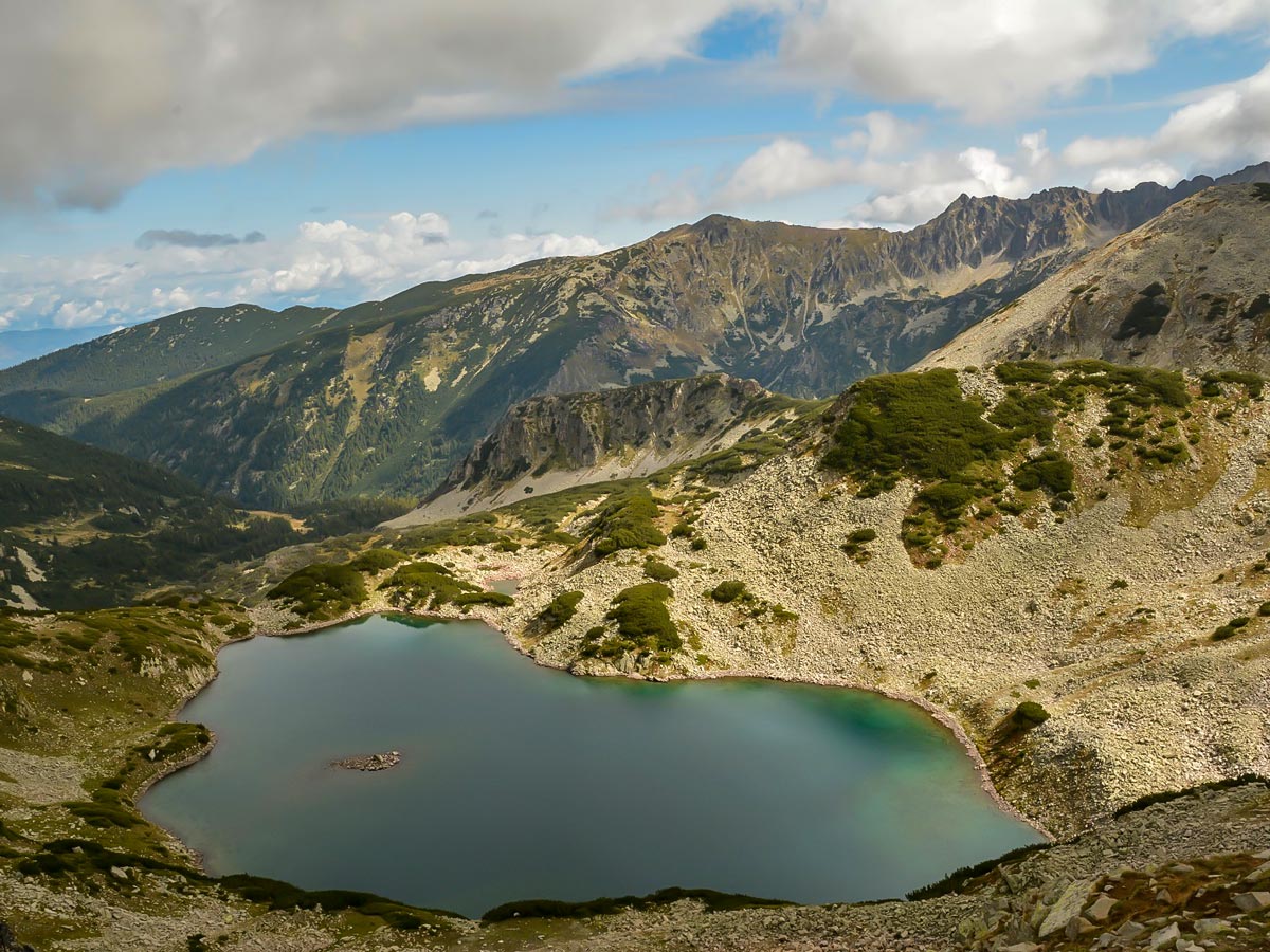 One of the Vasilashki lakes as seen from the pass