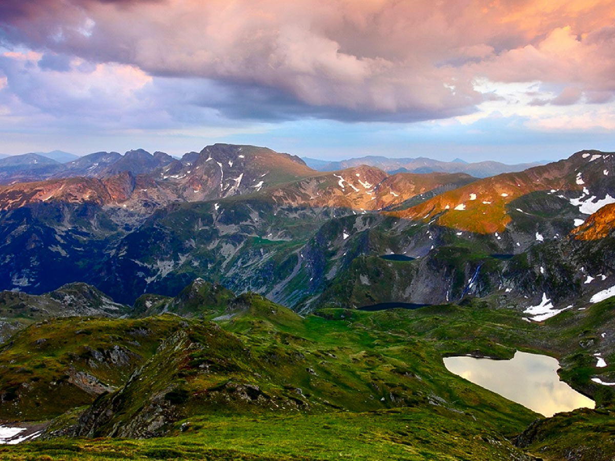 The flat bulge in the distance viewed from the west hiking Mount Malyovitsa