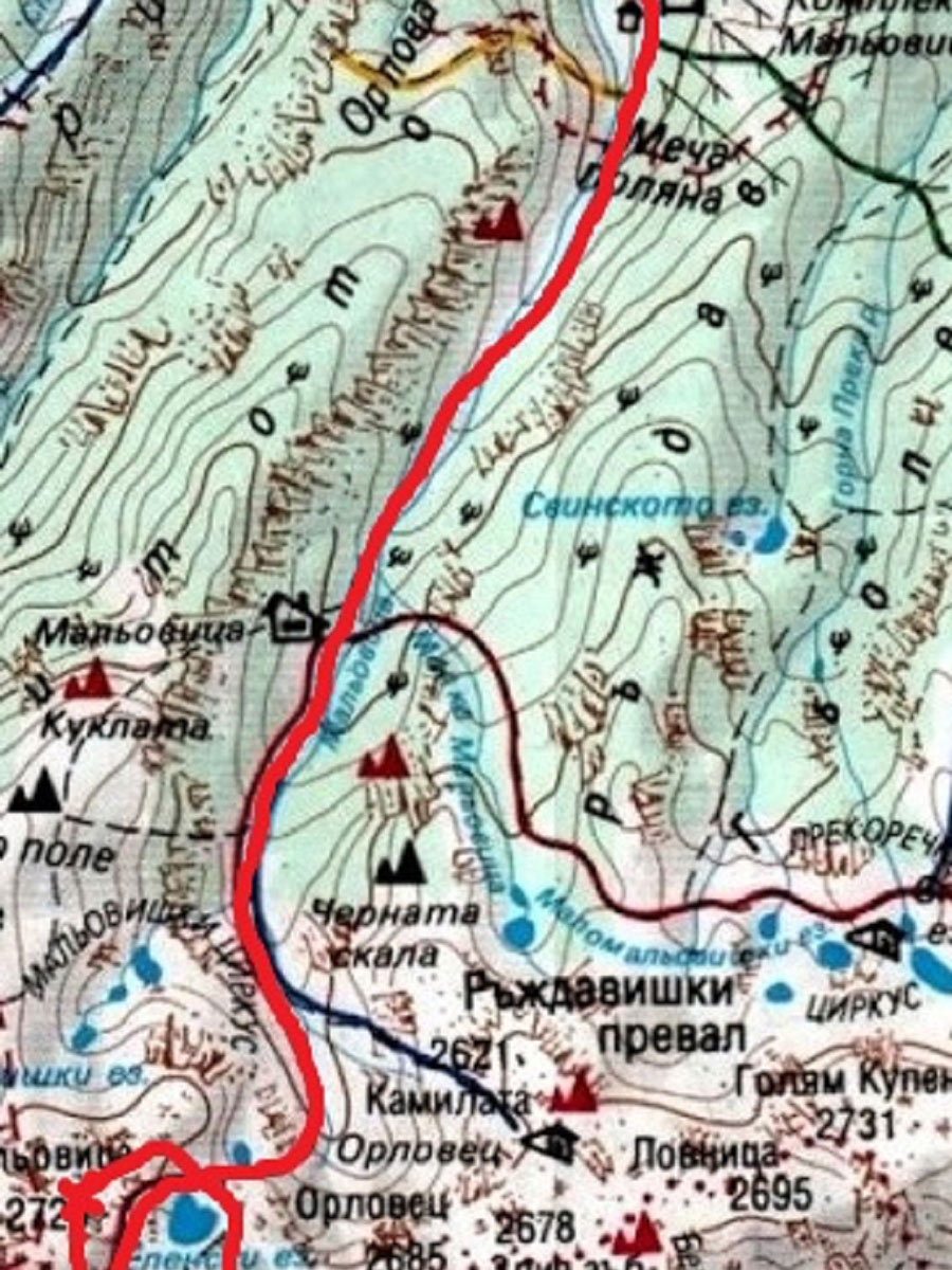 Rila Malyovitsa Map