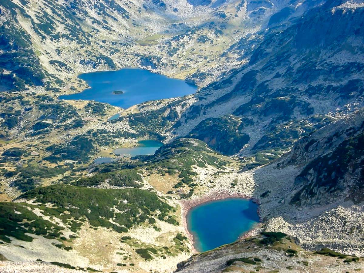 View from Polejan to the Popovo lake to the southeast the largest glacila lake in Pirin