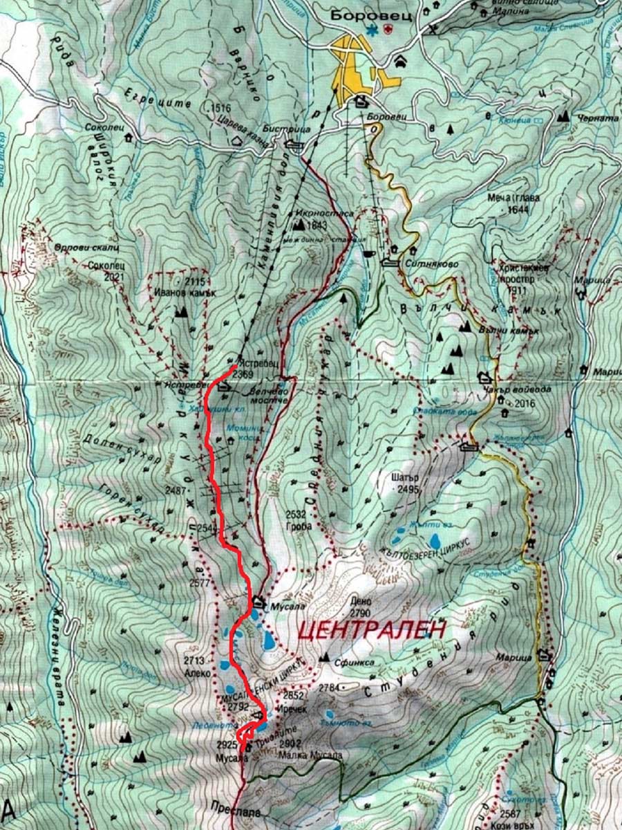 Rila Musala Map