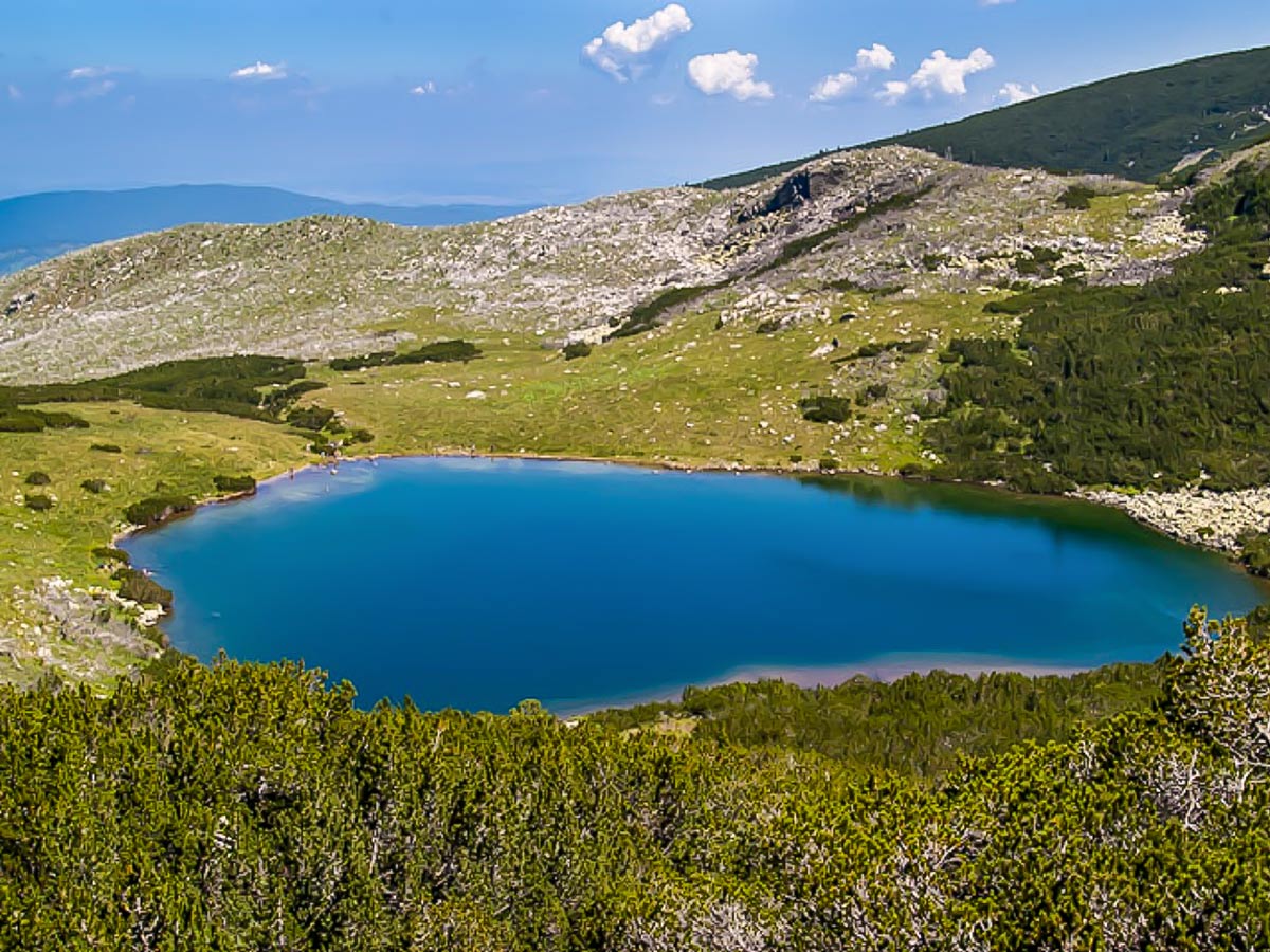 View to Yonchevo lake just 10 minutes before reaching it