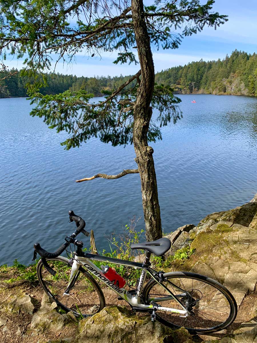 Beautiful sunny day at Thetis Lake seen biking from Galloping Goose to Thetis Lake near Victoria