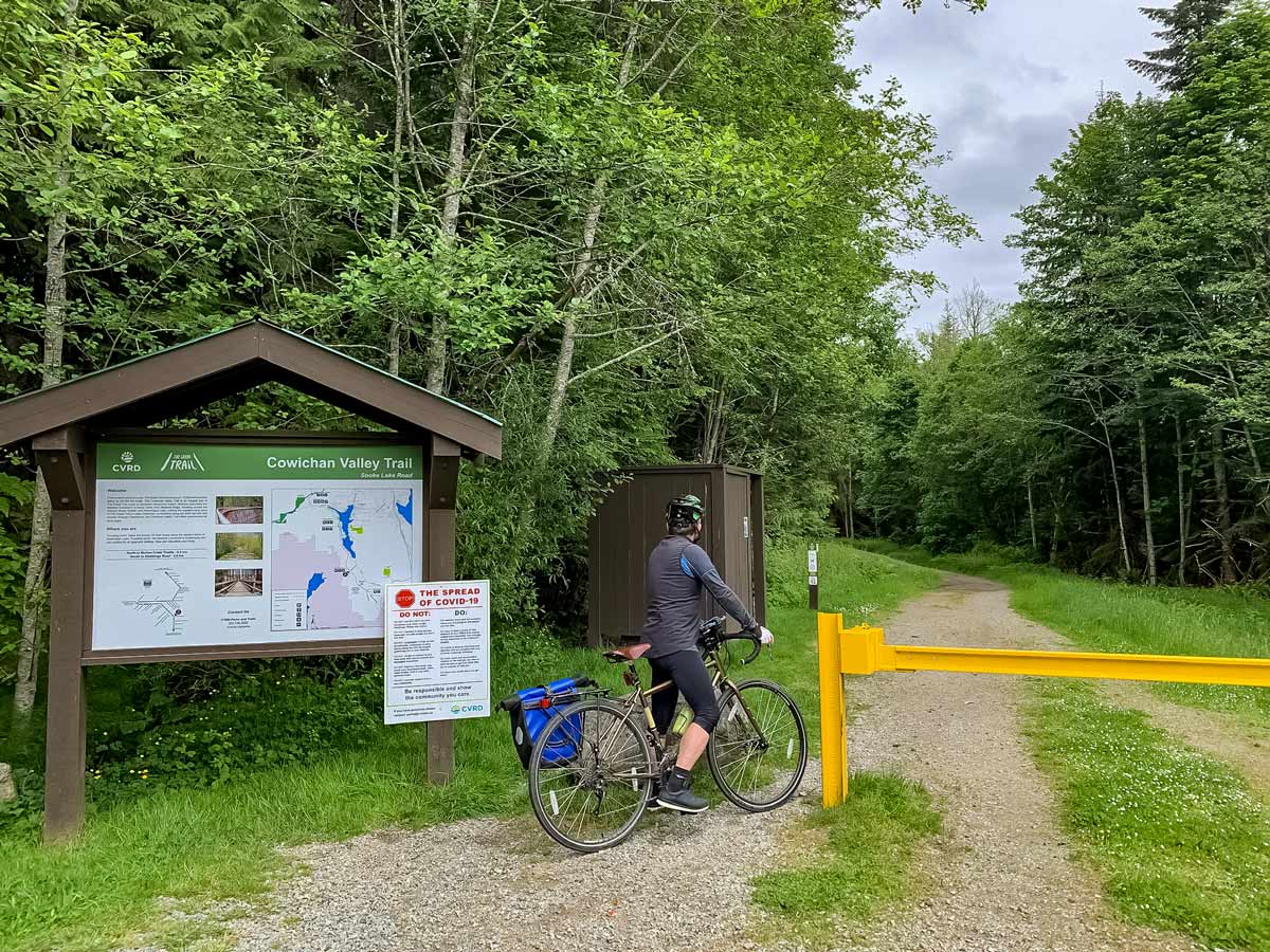 Cowichan Valley Trail trailhead near Victoria on Vancouver Island