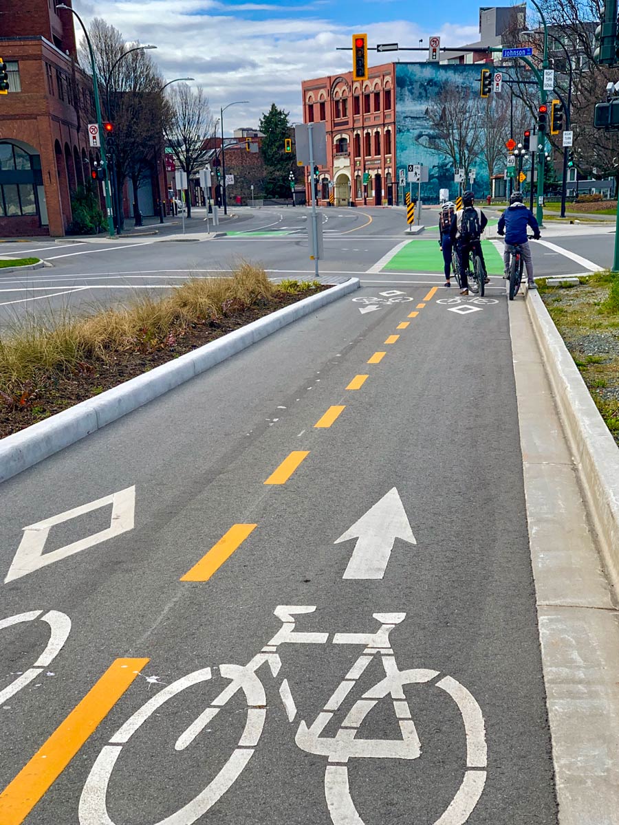 Bike paths running through Victoria biking Galloping Goose to Thetis Lake trail