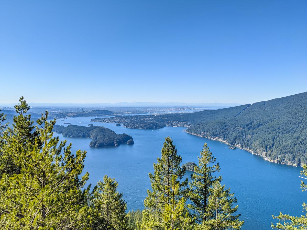 View of the Indian Arm from one of the lookouts at Diez Vistas near Vancouver