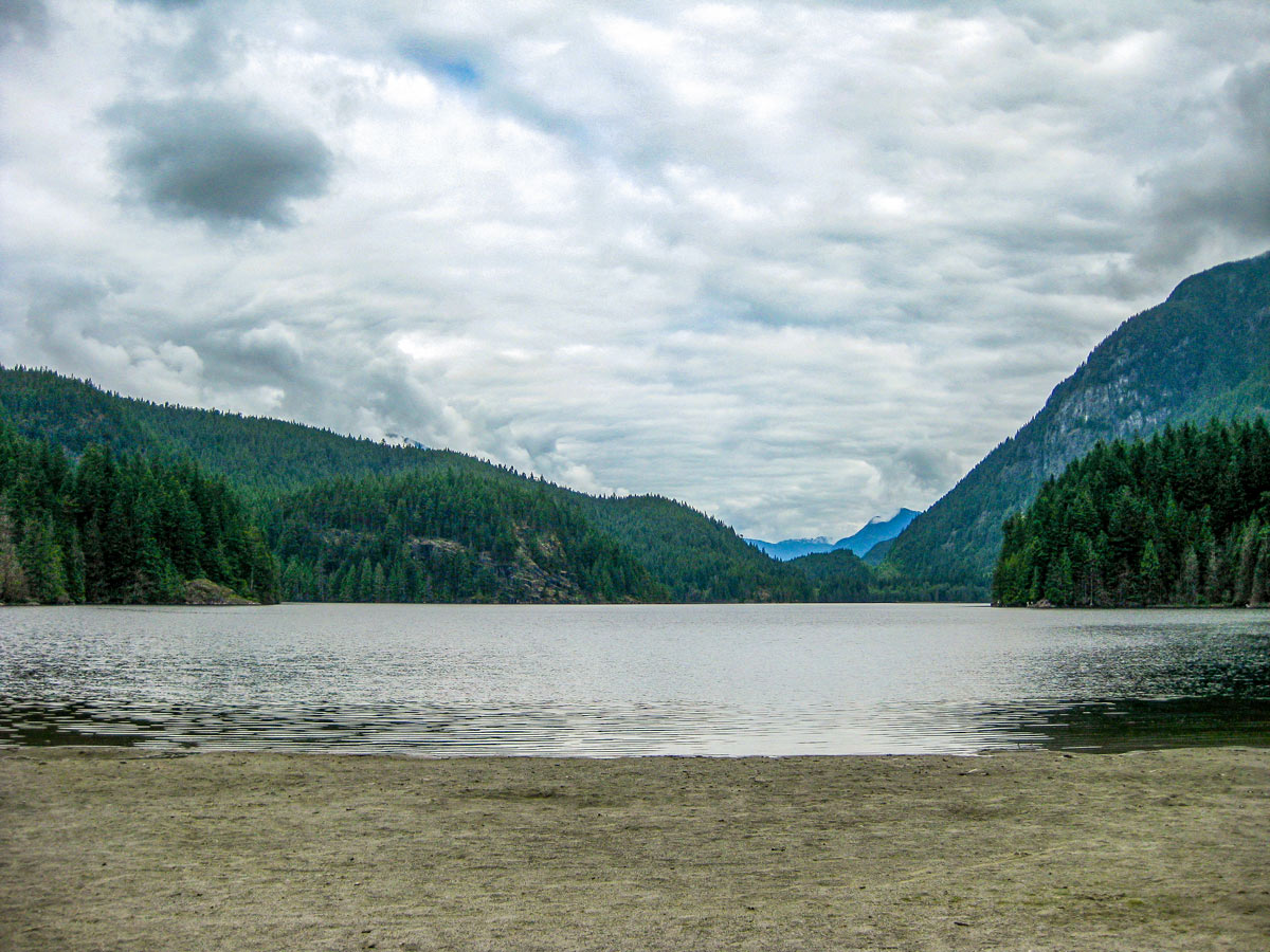 Buntzen Lake at Diez Vistas hiking trail near Vancouver