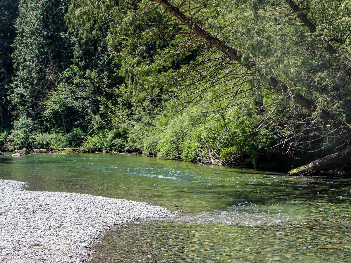 Gold Creek near natural waterfalls east of Vancouver