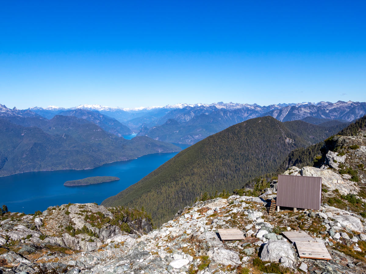 Emergency shelter near the summit of Golden Ears east of Vancouver