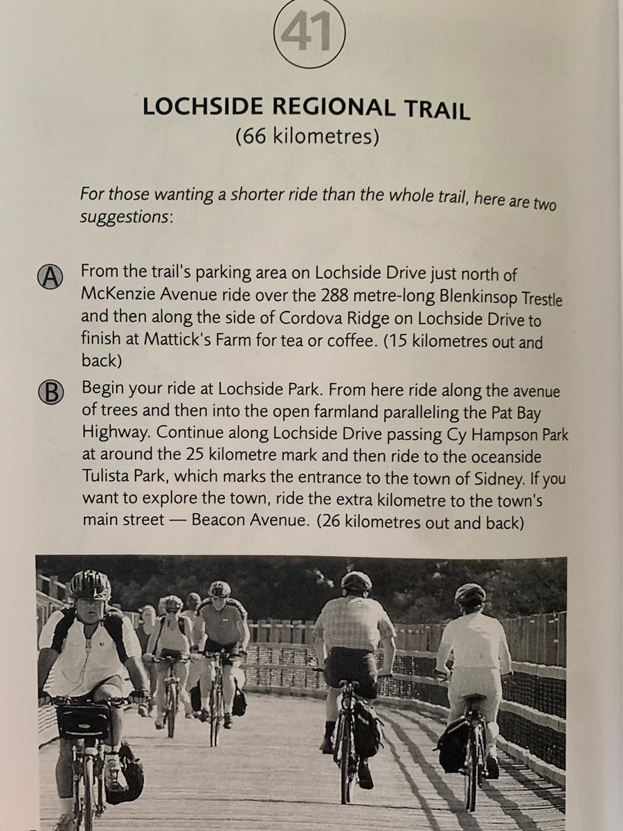 Lochside Trail information from local book Victoria BC