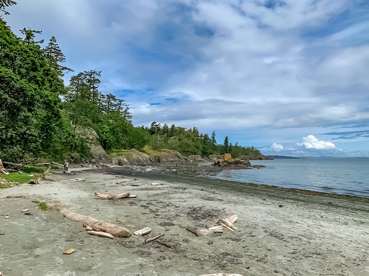 Metchosin Loop bike trail near Victoria with beautiful beach views