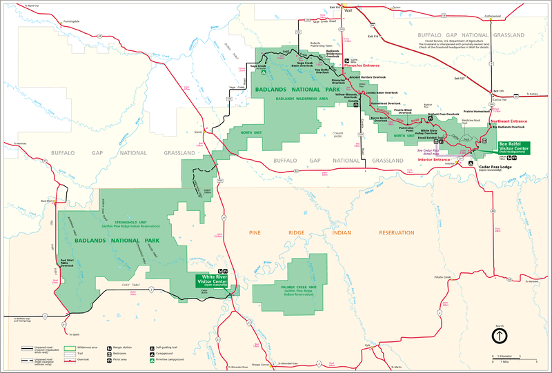 Badlands National Park Map