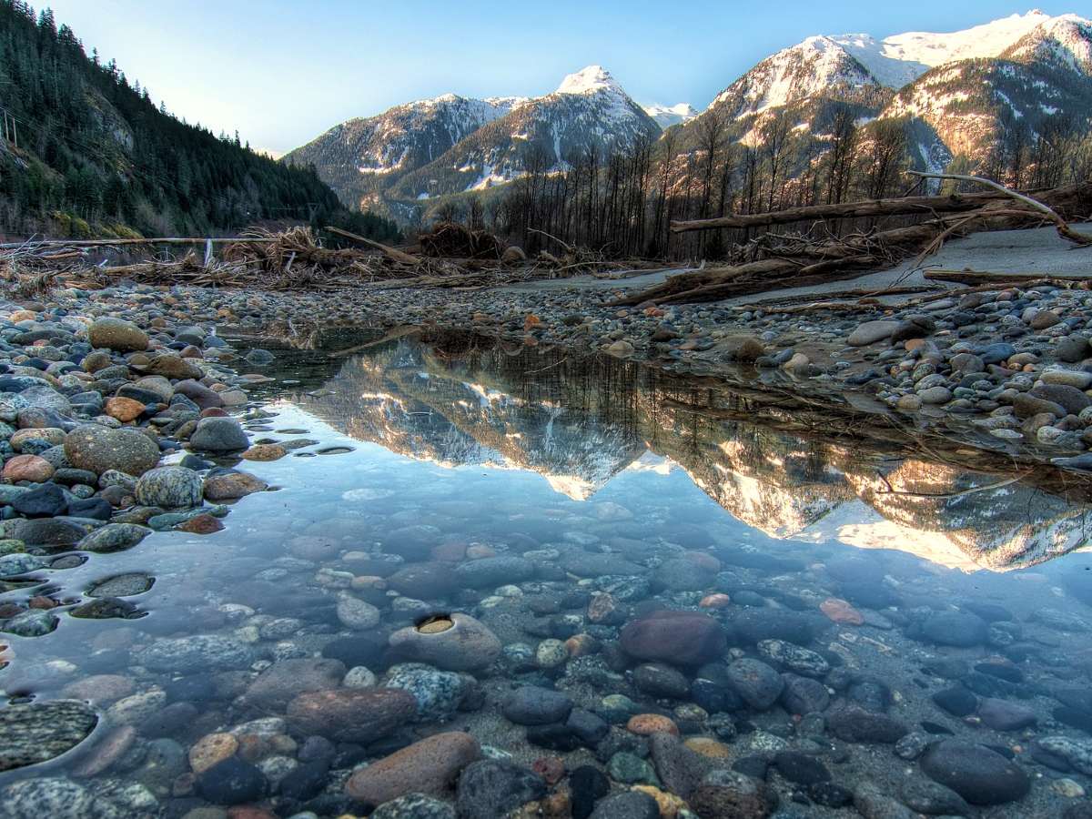Stunning reflections in the water near Squamish