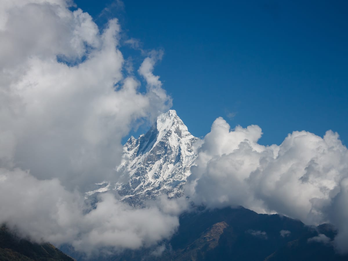 Snowy peak, seen on Poon Hill Trek