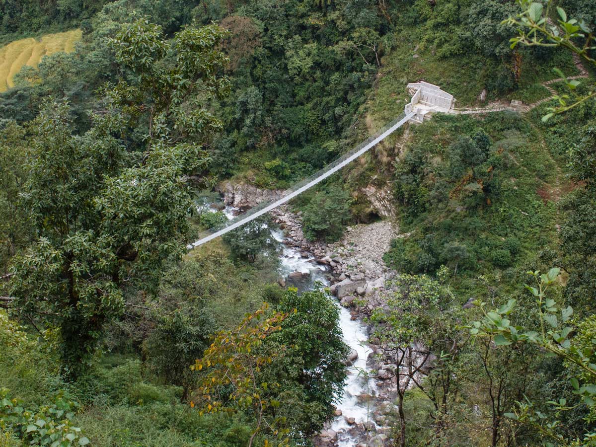 Bridge over the creek in Nepal