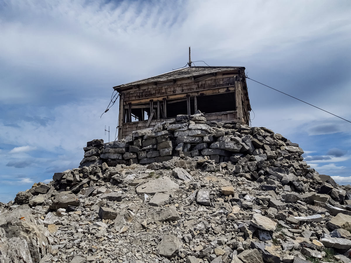 Mt Burke summit shed in Kananaskis