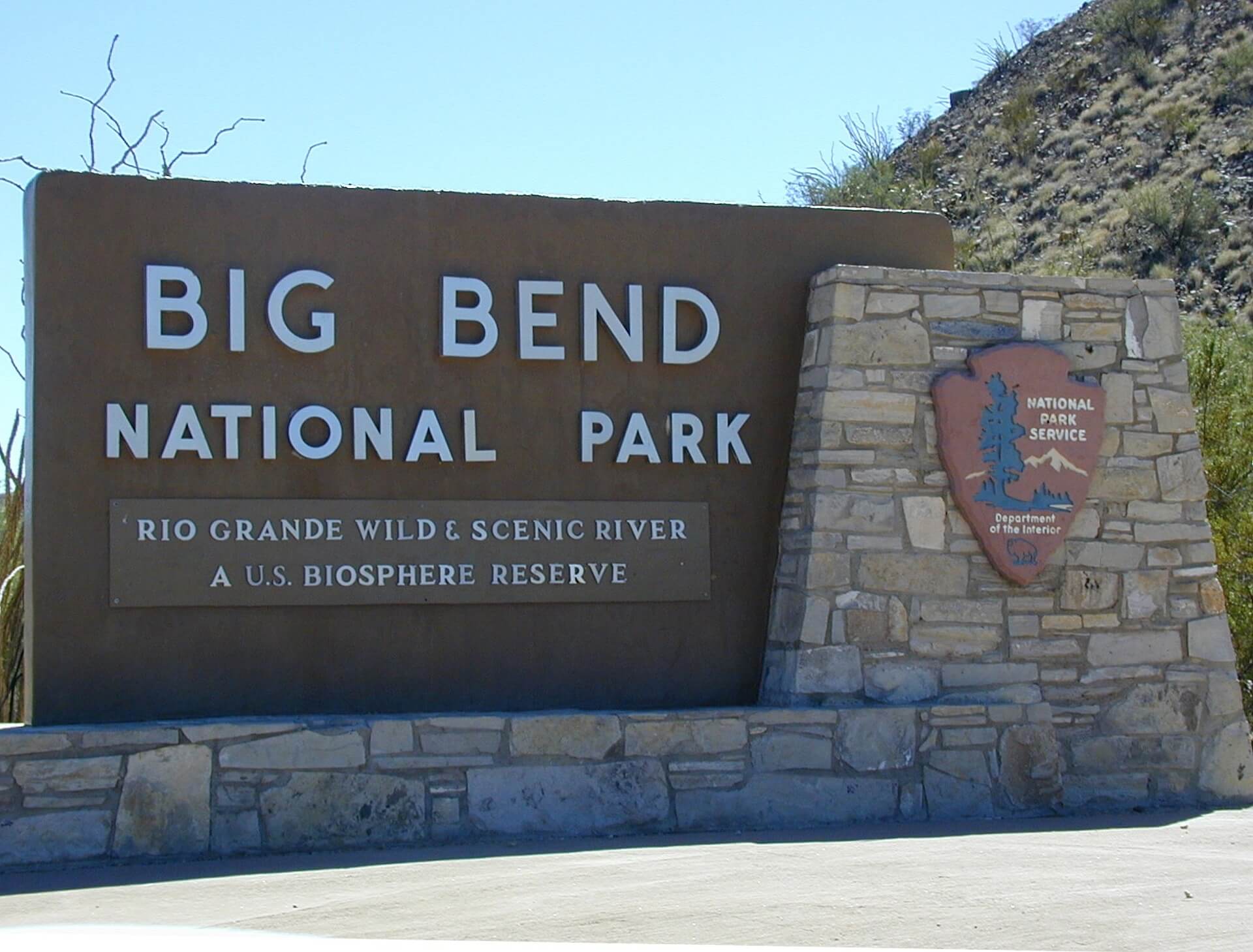 An NPS sign of the Big Bend National Park