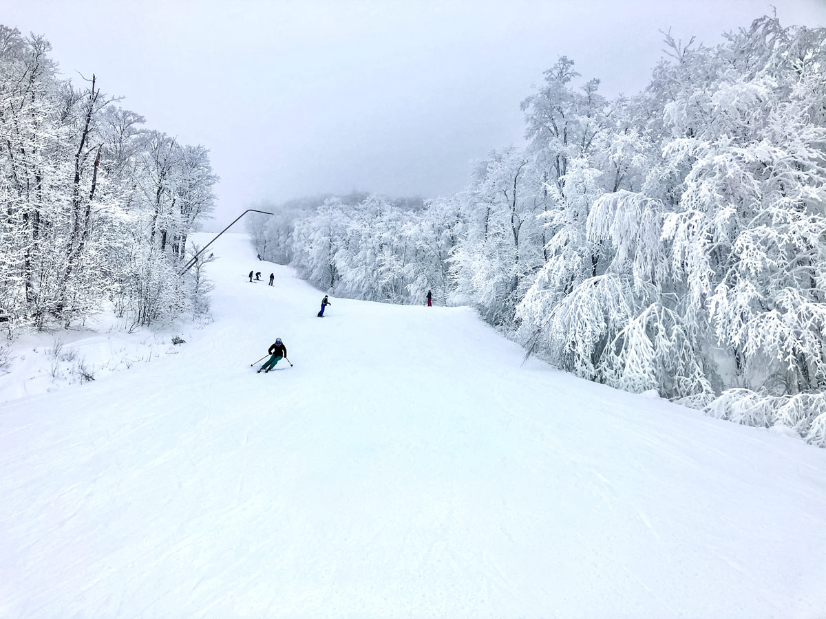 Skiing at mont tremblant winter near Montreal Canada