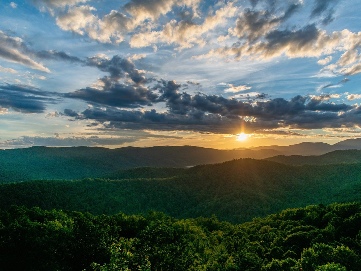 Appalachian mountains trails beautiful sunset sunrise