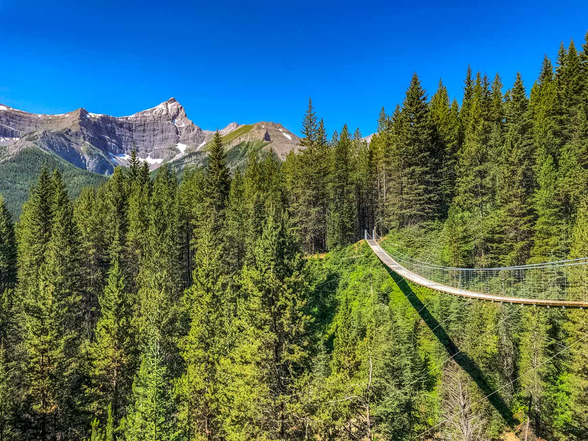 Blakiston Suspension Bridge in beautiful Kananaskis Alberta Canada