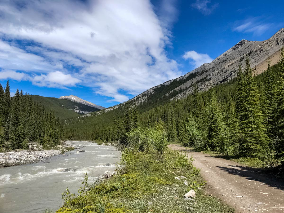 Riverside Rocky Mountain Little Elbow trail hiking Kananaskis Alberta Canada