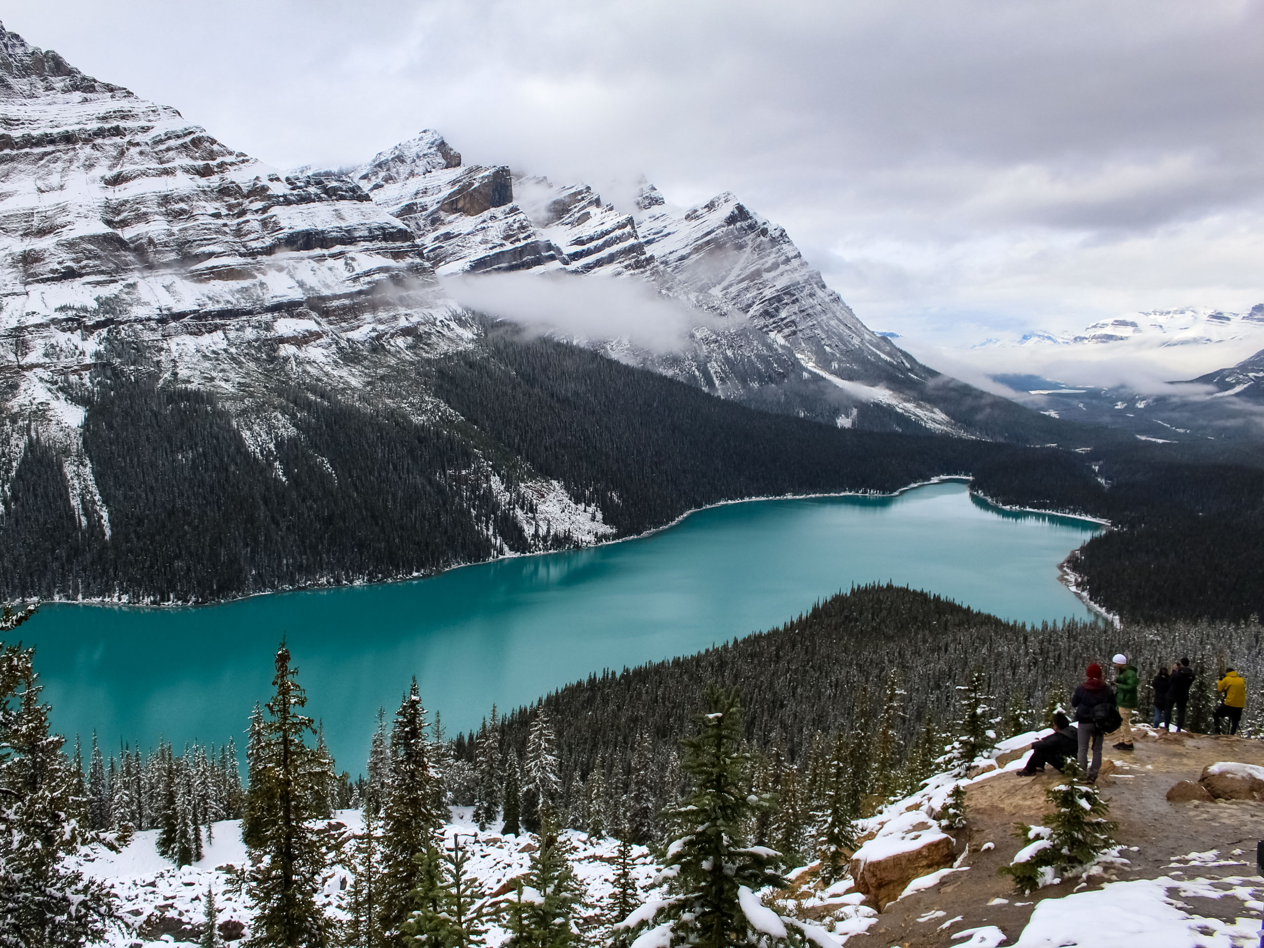 Winter hiking Bow Summit Icefield Parkway Banff National Park