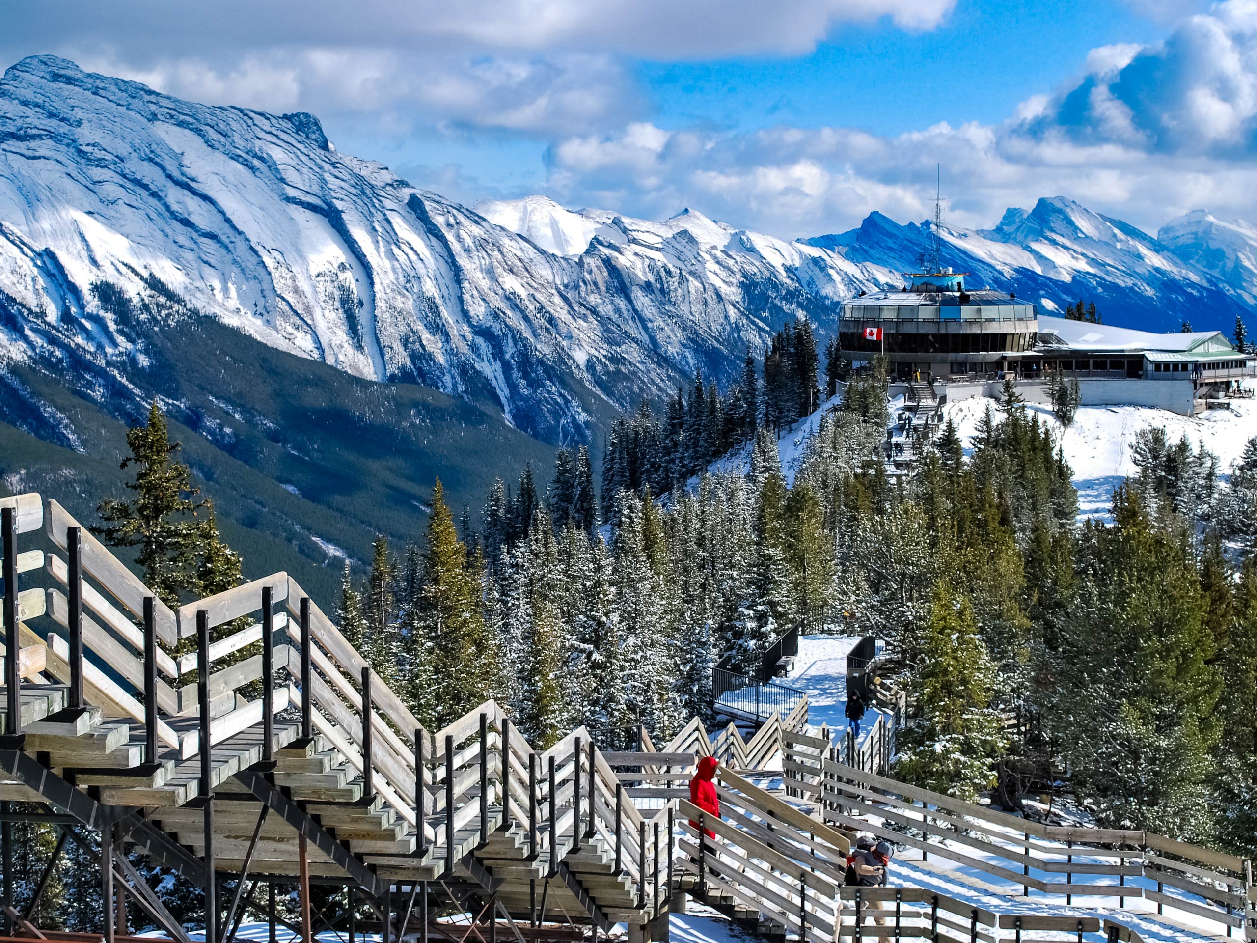 Boardwalk on the summit of Sulphur Mountain Banff National Park