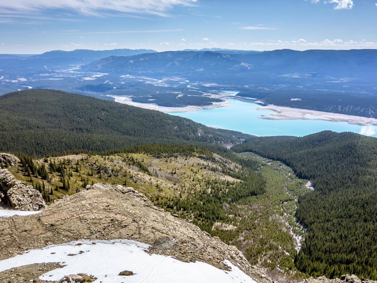 Abraham Lake views from Allstones Ridge Trail in David Thompson Scrambles Canada