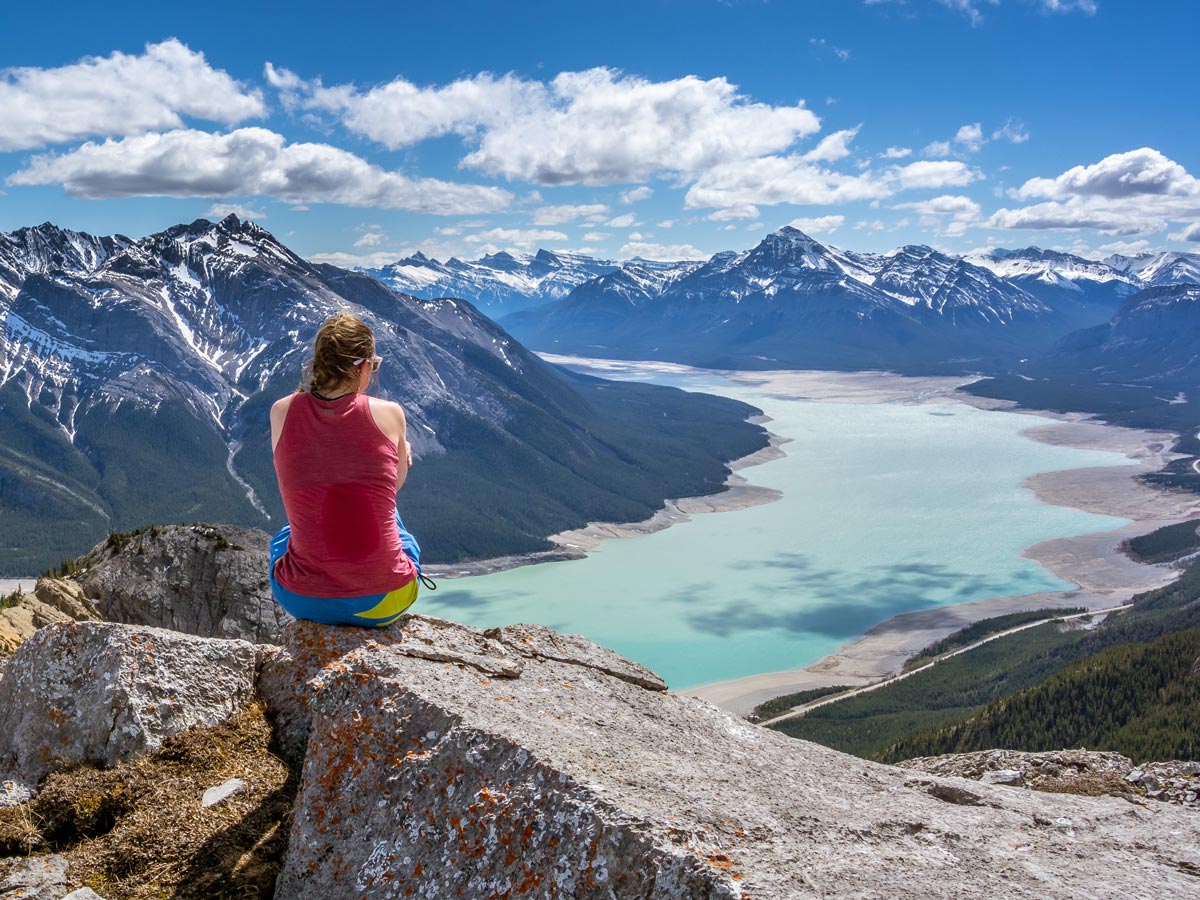 Hiking on one of the best trails in the David Thompson Scrambles region up Windy Point Ridge in Canada